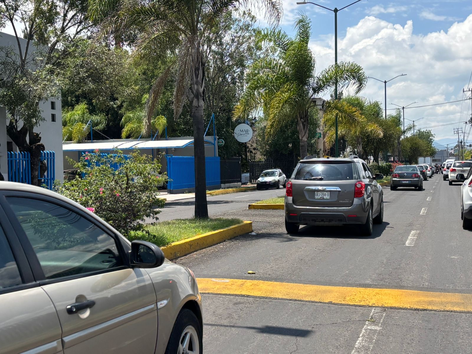 Tienen permiso los topes y el camellón roto de Avenida Universidad