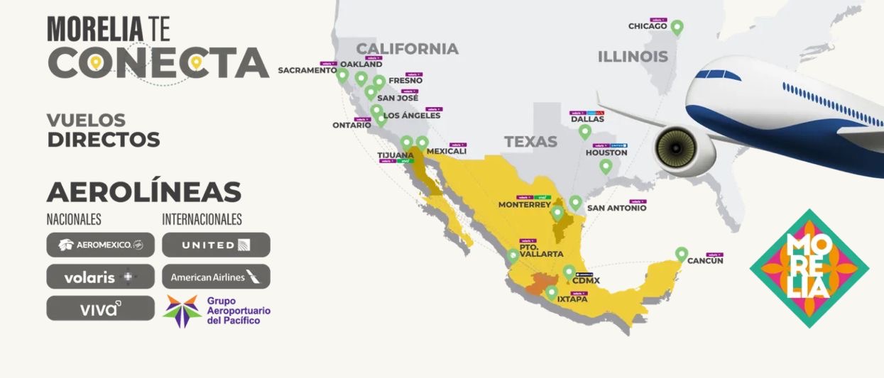 Aeropuerto de Morelia inicia 2026 como octavo mejor en llegada de pasajeros internacionales